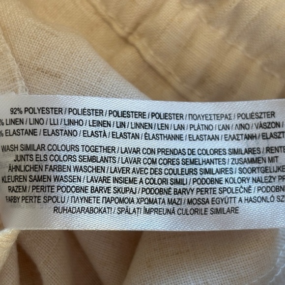 Primark Trouser Pants Linen Blend Cream Size 6 - Picture 7 of 7